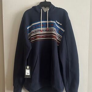 Rank 45 Navy Pullover Hoodie with Southwestern Stripe